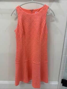 Lilly Pulitzer Coral Sleeveless Textured Midi Dress